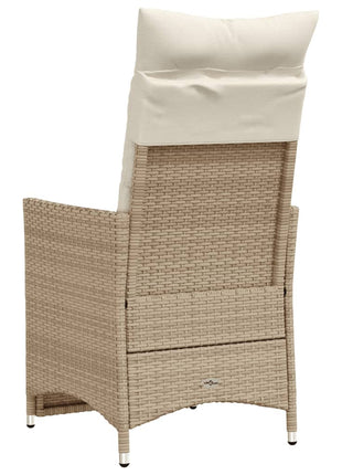 Tuinstoelen 2 st verstelbaar met kussens poly rattan beige