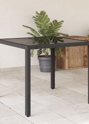 Tuintafel Met Houten Blad Poly Ratten En Acaciahout Zwart