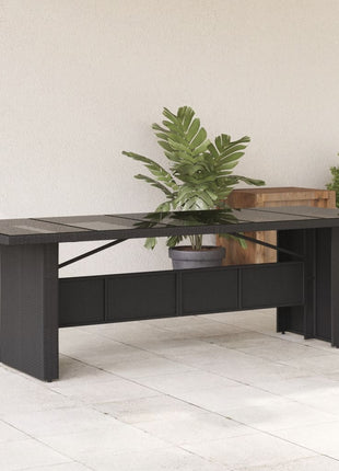 Tuintafel Met Houten Blad Poly Ratten En Acaciahout Zwart