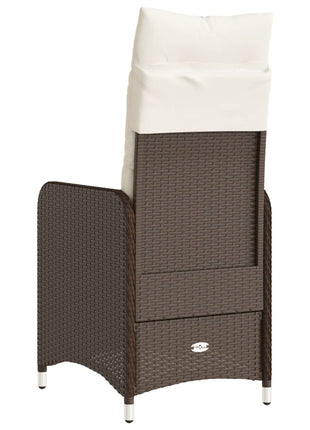 Tuinstoel verstelbaar met kussens poly rattan bruin