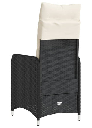 Tuinstoelen 2 st verstelbaar met kussens poly rattan zwart