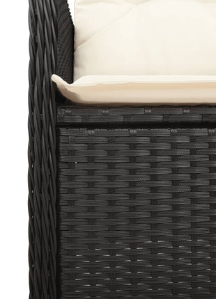 Tuinstoelen 2 st verstelbaar met kussens poly rattan zwart
