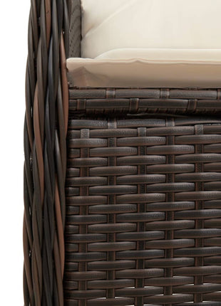 Tuinstoelen 2 st verstelbaar met kussens poly rattan bruin