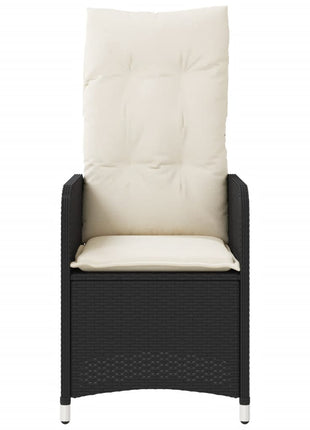 Tuinstoelen 2 st verstelbaar met tafel poly rattan zwart