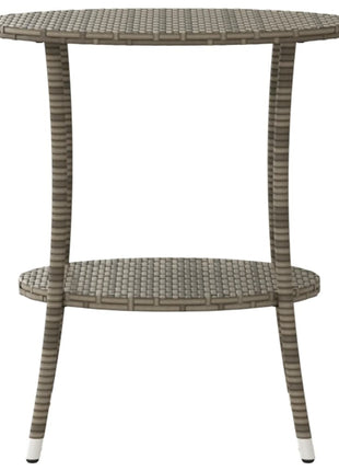 Tuinstoelen 2 st verstelbaar met tafel poly rattan grijs