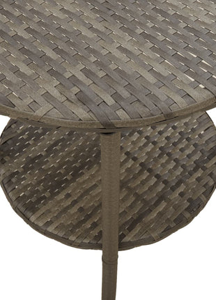Tuinstoelen 2 st verstelbaar met tafel poly rattan grijs