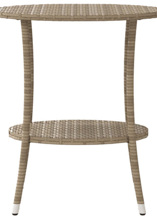 Tuinstoelen 2 st verstelbaar met tafel poly rattan beige