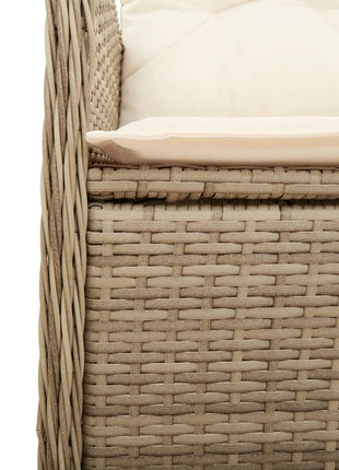 Tuinstoelen 2 st verstelbaar met tafel poly rattan beige