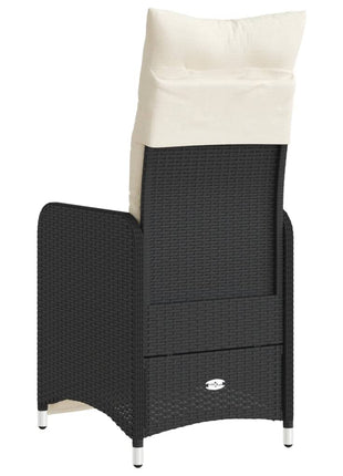 Tuinstoelen 2 st verstelbaar met kussens poly rattan zwart