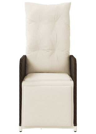 Tuinstoelen 2 st verstelbaar met kussens poly rattan bruin