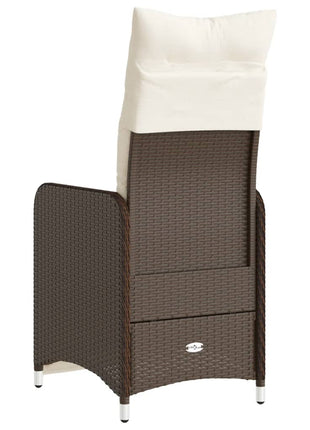 Tuinstoelen 2 st verstelbaar met kussens poly rattan bruin