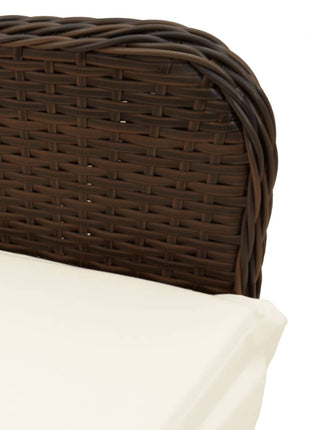 Tuinstoelen 2 st verstelbaar met kussens poly rattan bruin