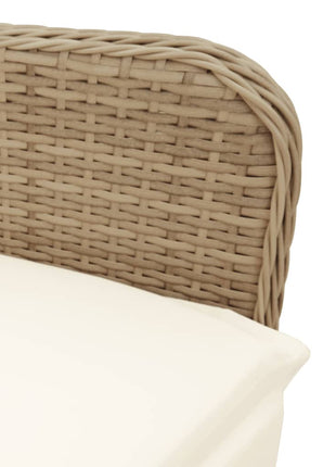 Tuinstoelen 2 st verstelbaar met kussens poly rattan beige
