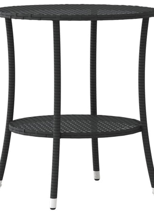 Tuinstoelen 2 st verstelbaar met tafel poly rattan zwart