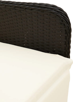 Tuinstoelen 2 st verstelbaar met tafel poly rattan zwart