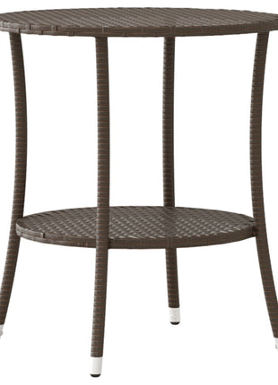 Tuinstoelen 2 st verstelbaar met tafel poly rattan bruin