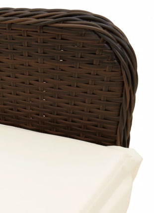 Tuinstoelen 2 st verstelbaar met tafel poly rattan bruin