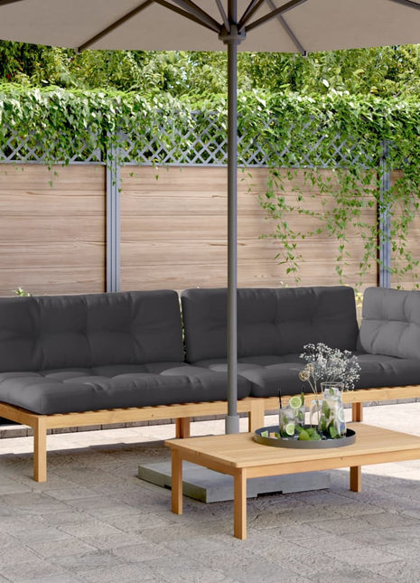 3-delige Loungeset pallet met kussens massief acaciahout