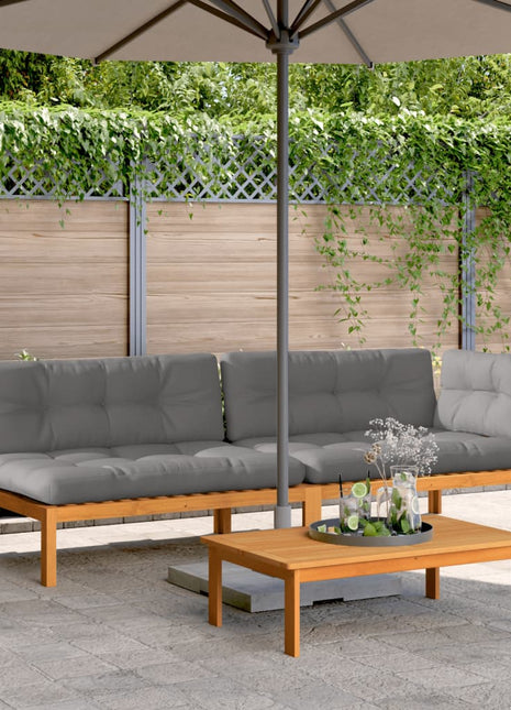 3-delige Loungeset pallet met kussens massief acaciahout