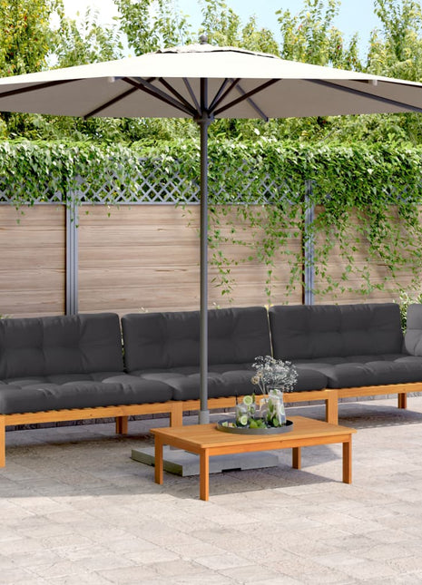 4-delige Loungeset pallet met kussens massief acaciahout