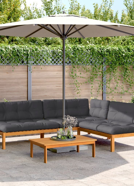 4-delige Loungeset pallet met kussens massief acaciahout