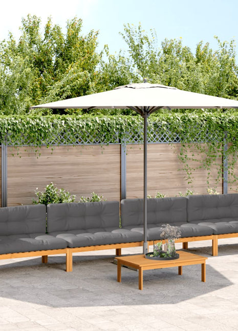 5-delige Loungeset pallet met kussens massief acaciahout