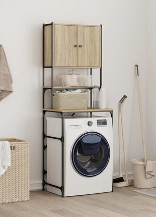 Wasmachinekast 68x48,5x194 cm sonoma eikenkleurig