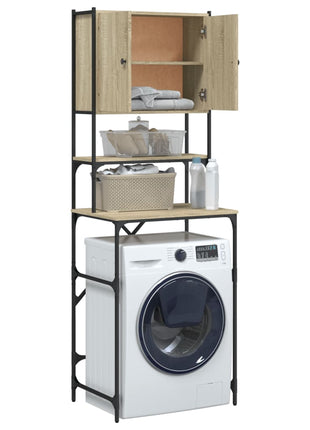 Wasmachinekast 68x48,5x194 cm sonoma eikenkleurig
