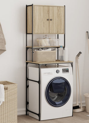 Wasmachinekast 68x48,5x194 cm sonoma eikenkleurig