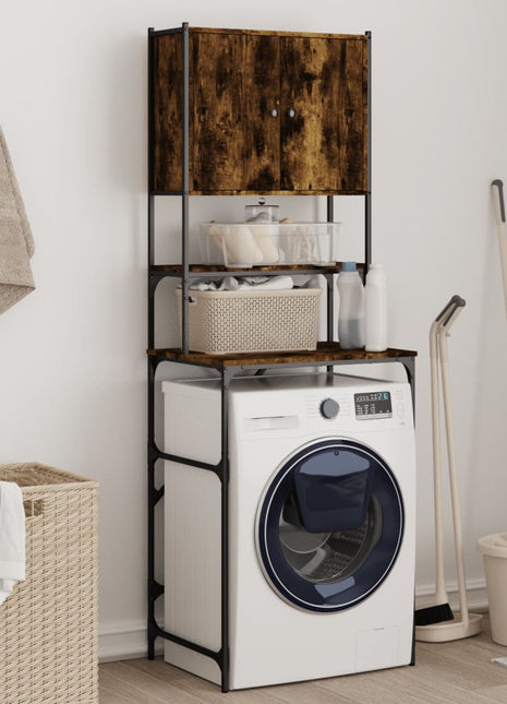 Wasmachinekast 68x48,5x194 cm gerookt eikenkleurig