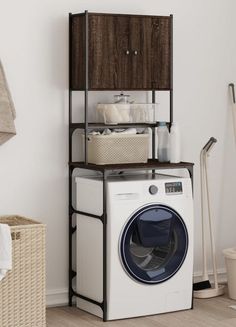 Wasmachinekast 68x48,5x194 cm bruin eikenkleur