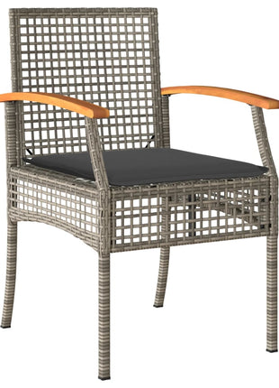 7-delige Tuinset met kussens poly rattan grijs