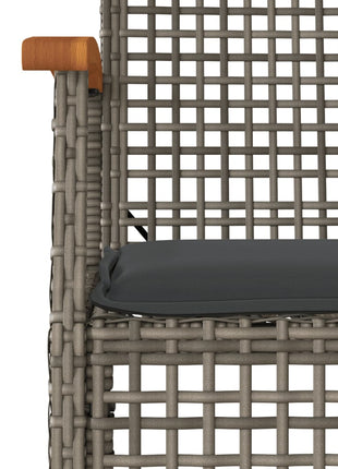 7-delige Tuinset met kussens poly rattan grijs