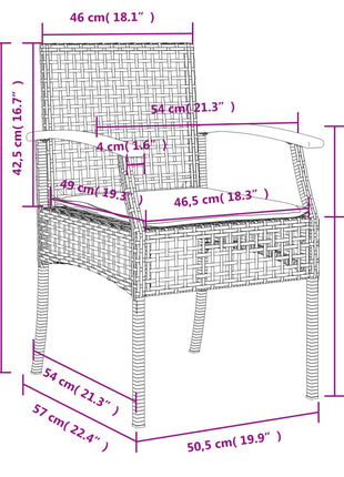 7-delige Tuinset met kussens poly rattan grijs