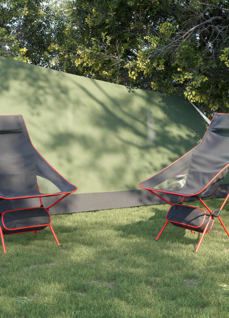 Campingstoelen 2 st inklapbaar oxford stof en aluminium zwart