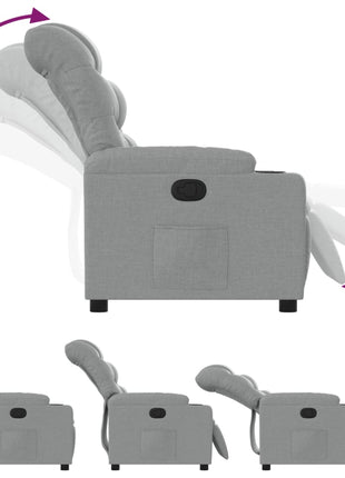 Fauteuil verstelbaar stof lichtgrijs