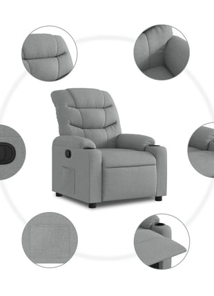 Fauteuil verstelbaar stof lichtgrijs