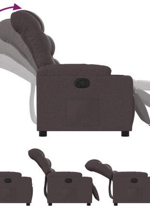 Fauteuil verstelbaar stof donkerbruin