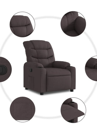 Fauteuil verstelbaar stof donkerbruin