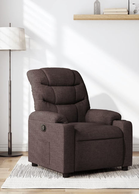 Fauteuil verstelbaar stof donkerbruin