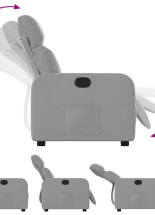 Fauteuil verstelbaar stof lichtgrijs