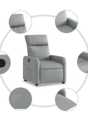 Fauteuil verstelbaar stof lichtgrijs