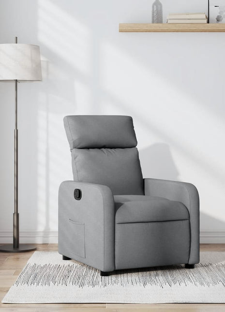 Fauteuil verstelbaar stof lichtgrijs