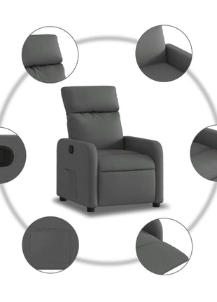 Fauteuil verstelbaar stof donkergrijs