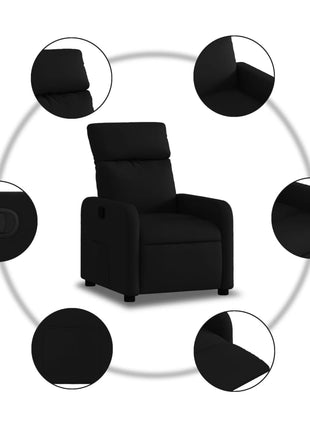 Fauteuil verstelbaar stof zwart