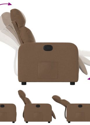 Fauteuil verstelbaar stof bruin
