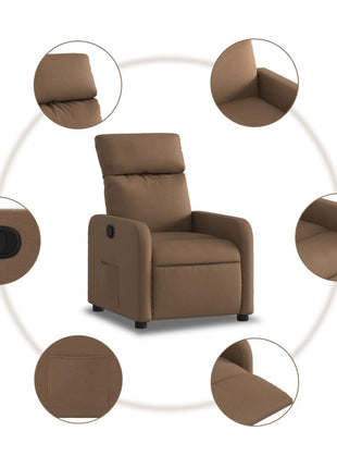 Fauteuil verstelbaar stof bruin