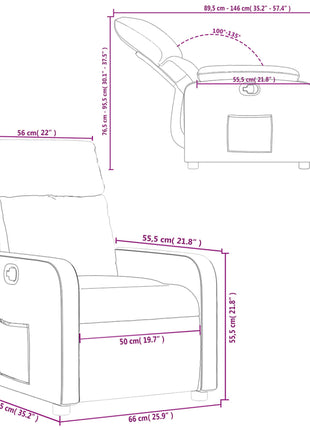 Fauteuil verstelbaar stof bruin