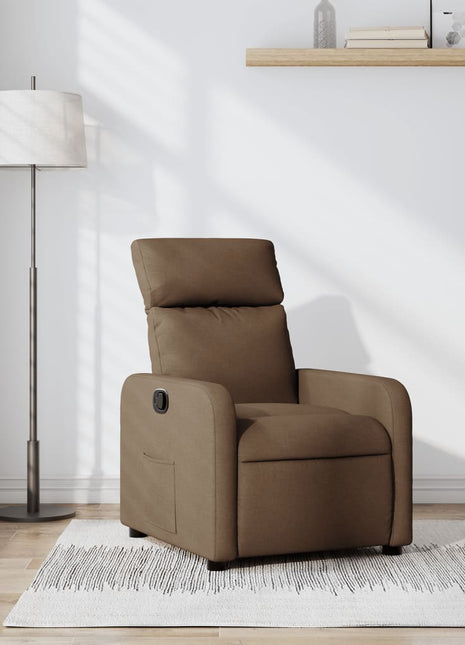 Fauteuil verstelbaar stof bruin