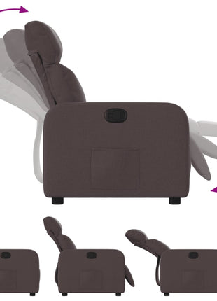 Fauteuil verstelbaar stof donkerbruin